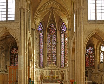 Window depicting View of the Choir and East End by French School